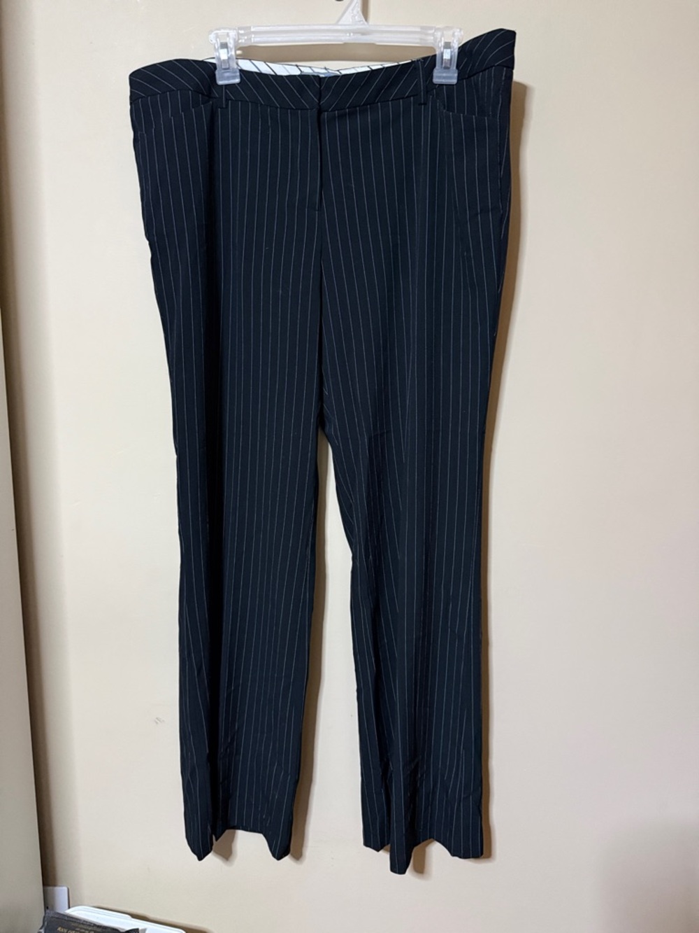 Star City Black Pinstripe Dress Trousers